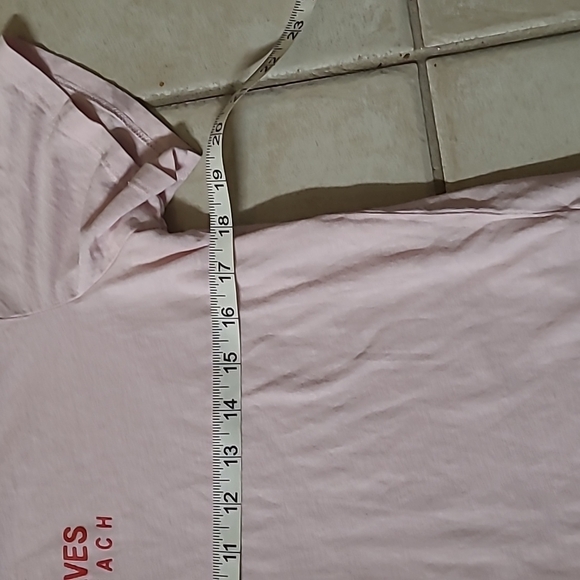 H&M Juniors Pink Short Sleeve Tshirt Red Salty Waves Miami Beach 100% Cotton Med - Picture 8 of 8